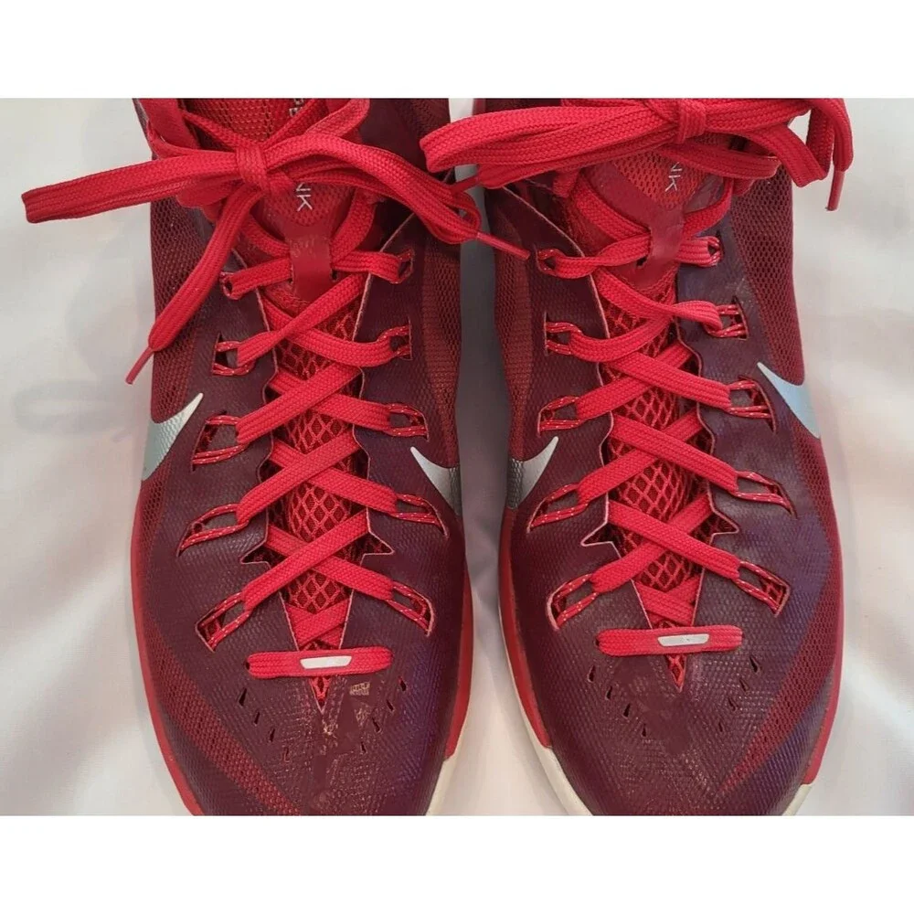 Nike Hyperdunk 2014 TB Men's Size 12 Red Silver Basketball Shoes 653483-606
